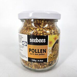SeeBees 100% Bee Pollen Granules 125g 4.4oz Glass Jar Kosher Serbia Superfood